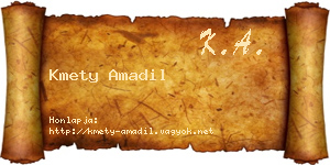 Kmety Amadil névjegykártya